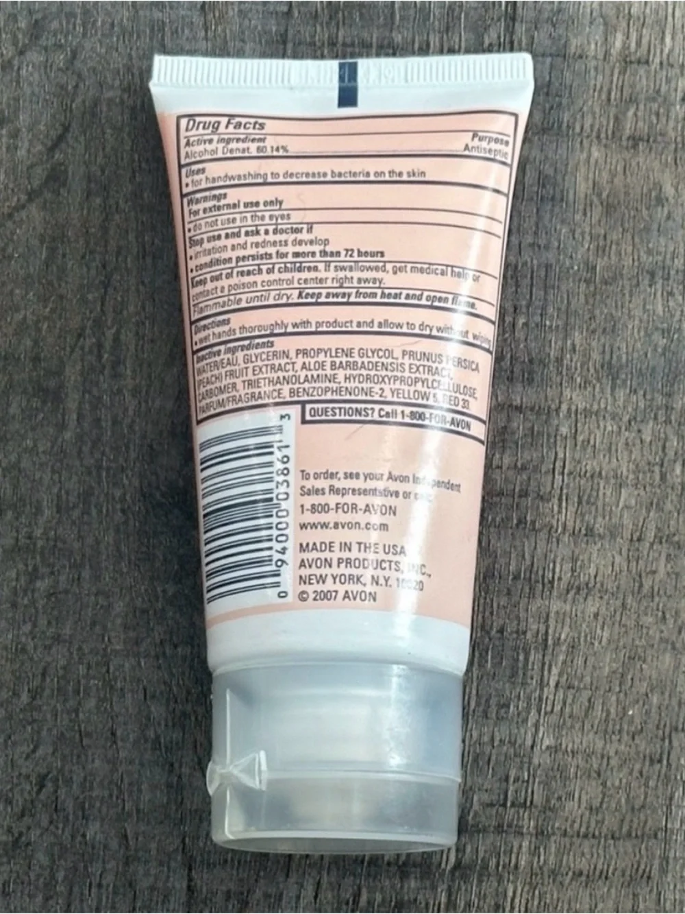 💞 New Avon Naturals Peach Scented Antibacterial Hand Sanitizer Gel